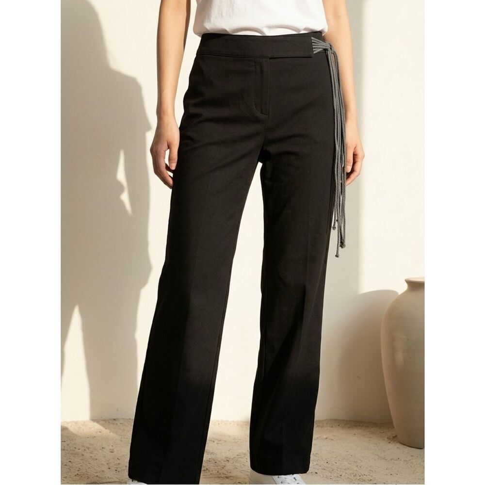 EUC Ideology Women’s Black Chino Casual Pants String Belt Attached - Size 4